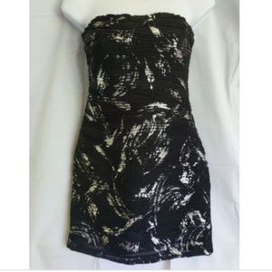 Vtg 90's Strapless Dress Black & Silver by Deb